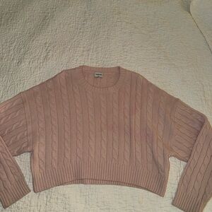 Aritzia Blush Cable Knit Sweater